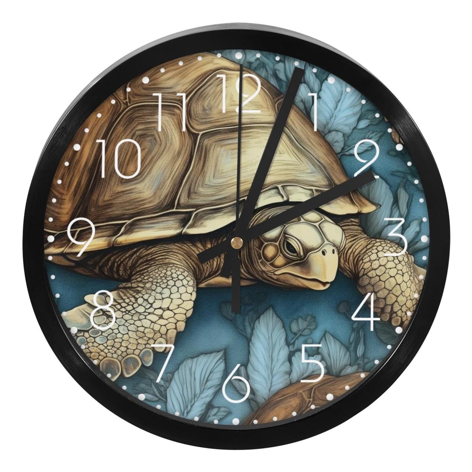 Horloge murale silencieuse tortue de mer pour un sommeil sans tic-tac