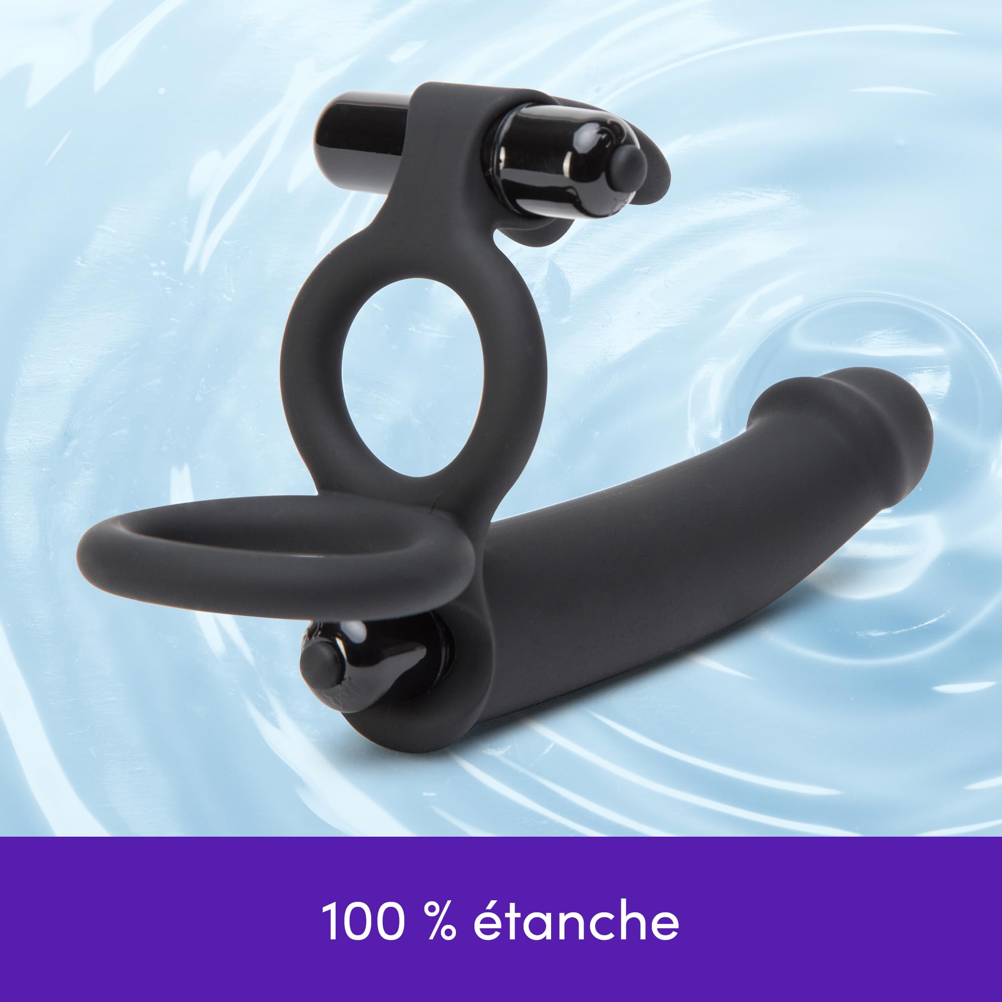 Lovehoney Triple-Function Strap-On Dildo | Godemichet a porter, Stimulateur Clitoridien & cockring | Vibromasseur Lapin & Gode 15 cm avec 2 Vibromasseurs Bullet | Sextoy pour Couples | Imperméable