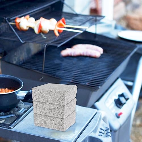 Miniatura 8 de Paquete de 2 bloques de ladrillos de limpieza para parrilla, raspador mágico denso de Blackstone, fácil de quitar manchas sin abrasivos para