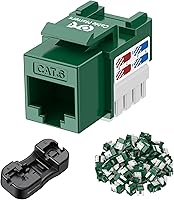 Vista 12 de [Con certificado UL] Paquete de 25 enchufes Keystone de presión Cable Matters Cat6 RJ45, Negro