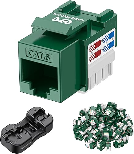 Miniatura 12 de [Con certificado UL] Paquete de 25 enchufes Keystone de presión Cable Matters Cat6 RJ45, Negro