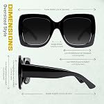 GQUEEN Lunettes de soleil surdimensionnées pour femmes Square Frame Trendy Retro Vintage Shades