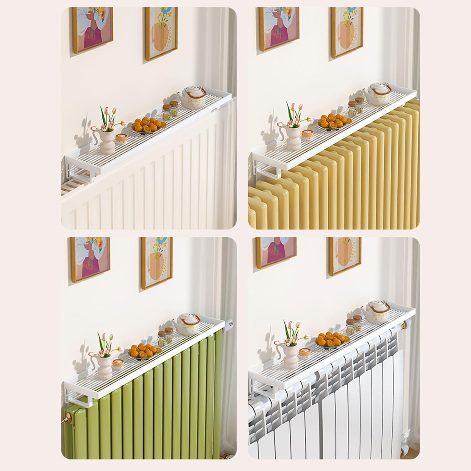 Mensola per Termosifone Rimovibile, Mensola per Radiatore Sospesa, Copri Termosifone in Ghisa, Senza Fori, per Ufficio, Corridoio, Soggiorno, Camera da Letto(50 * 12cm/20 * 5in)