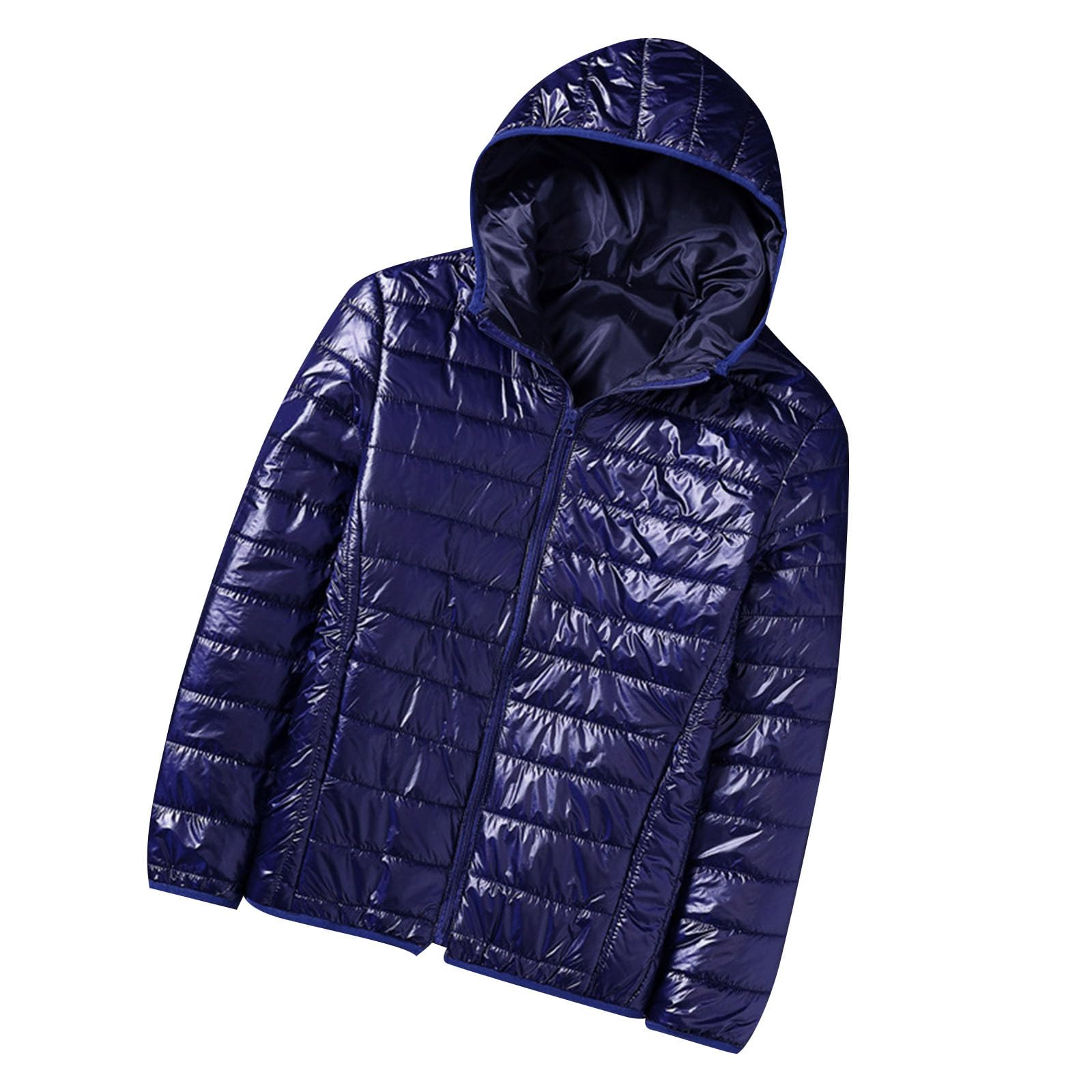 Mens Puffer Jacket with Hood Lightweight down Jackets Quilted Full Zip Winter Coats Jacket Travel Ski Hiking Coats