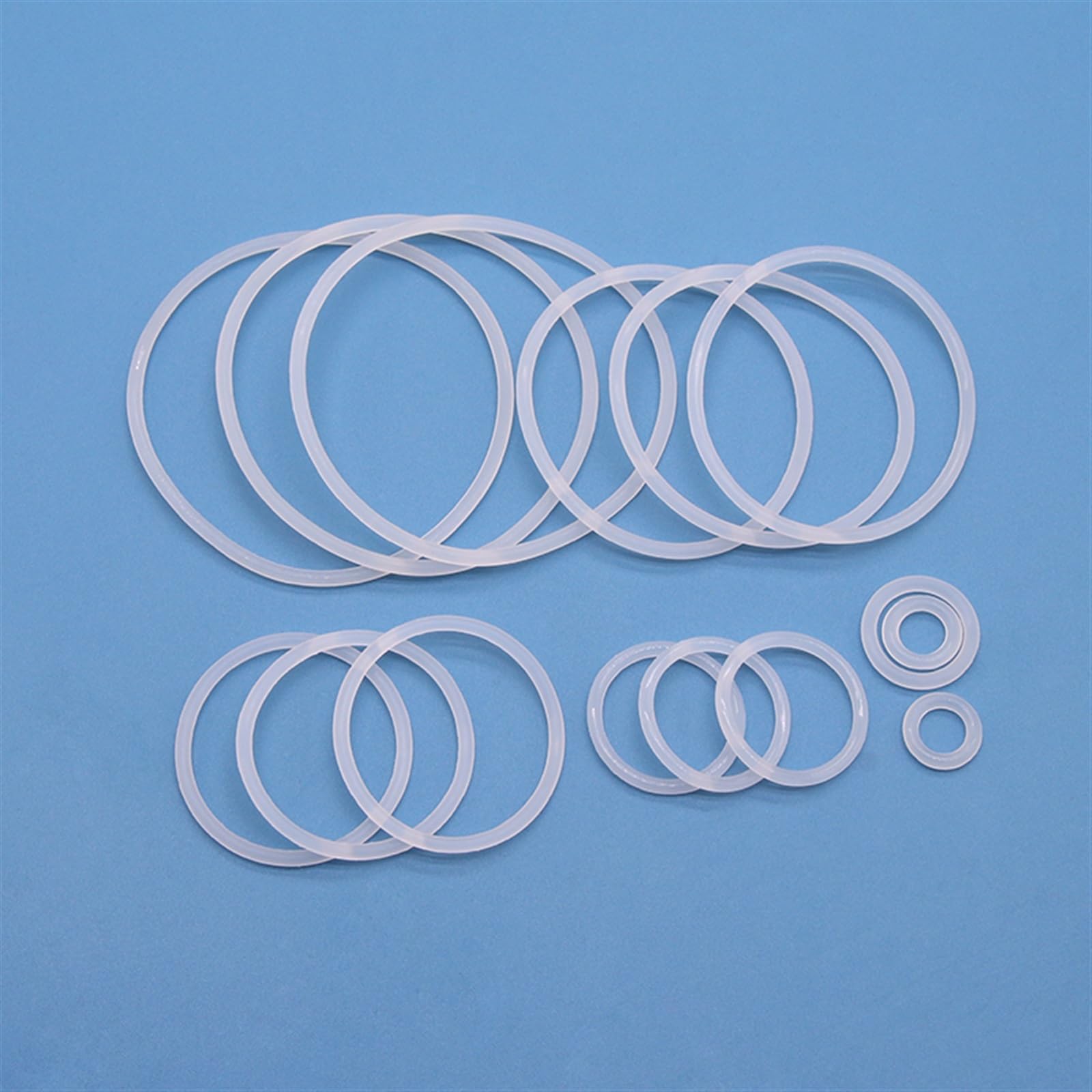 Junta tórica de caucho nitrílico, 50 juntas tóricas VMQ blancas, diámetro exterior de 5 a 100 mm, espesor sección transversal 2 a 4, silicona grado alimenticio resistente al calor(OD 56MM-CS 4MM)