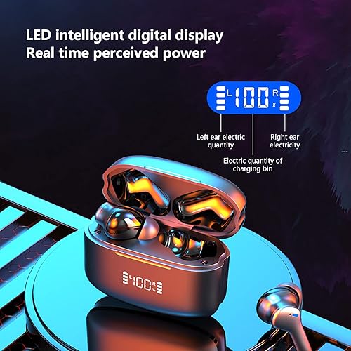 Miniatura 3 de Auriculares inalámbricos Bluetooth M48 Auriculares inalámbricos Bluetooth con pantalla digital + ANC + micrófono dual En C con reducción activa de