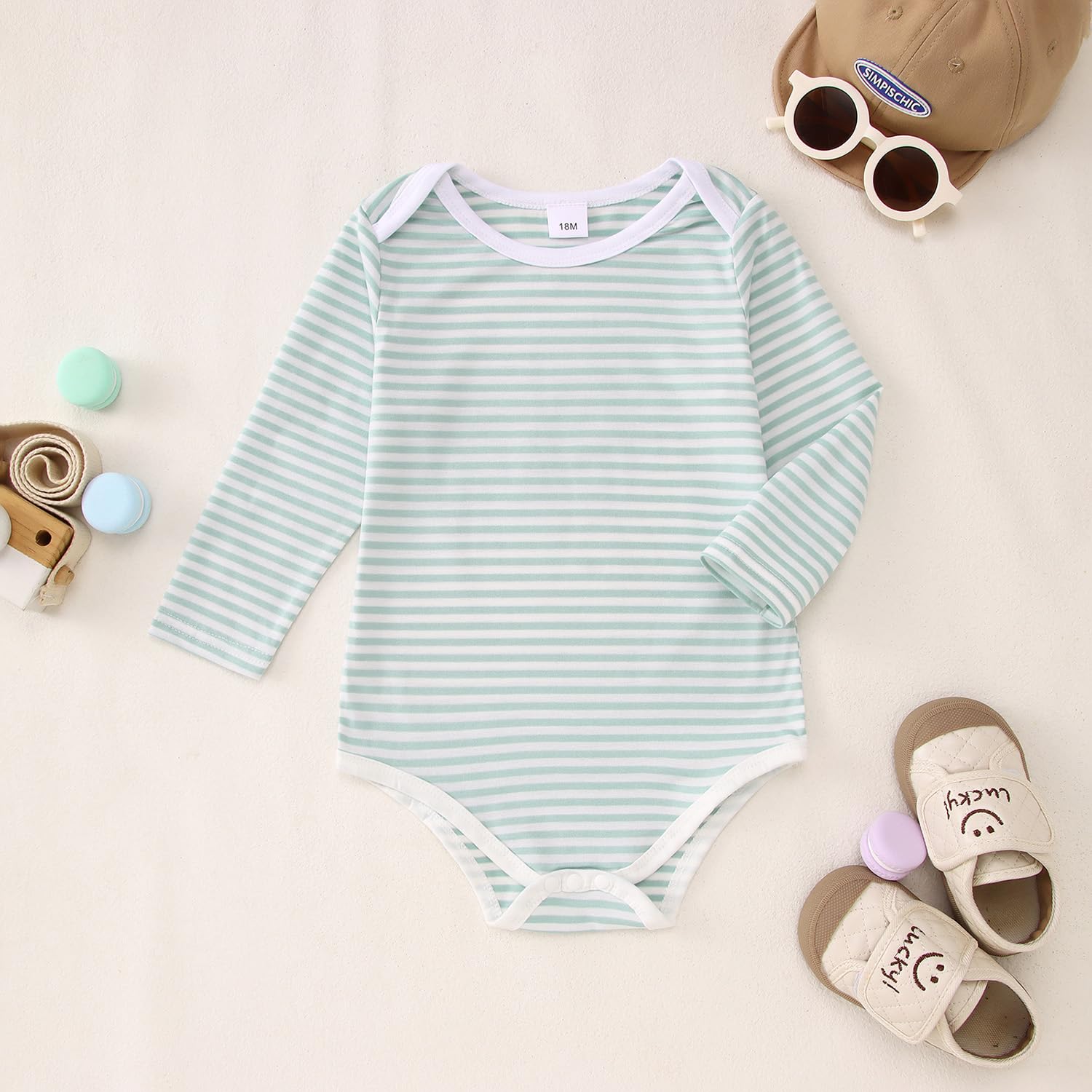 BOUTIKOME Jungen 1. Geburtstag Outfit Baby Junge Overall Set Neugeborenen Kleidung Streifen Langarm Strampler Einstellbare Jeans Latzhose mit knöpfe Stickerei Drucker Bekleidungsset