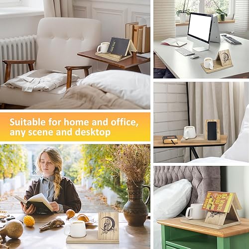 Miniatura 6 de Estantería triangular pequeña, de madera maciza, soporte para libros, simple para dormitorio, mesita de noche, oficina, escritorio, biblioteca o