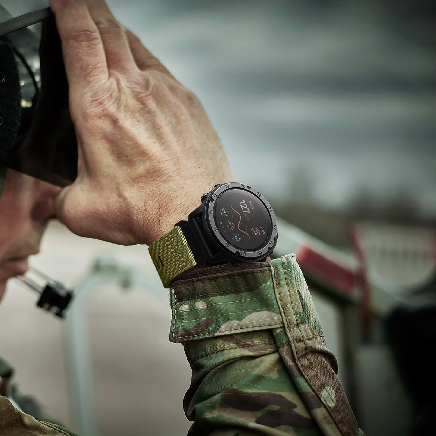 Bandletic Compatible with Garmin Fenix 6X Band - Tactical Military Nylon Easy-Fit 26mm Watch Band for Fenix 8 51mm/7X/7X Pro/6X Pro/5X/5X Plus/3/3 HR/Instinct 3 50mm/2X/Tactix/Enduro/Epix Pro 51mm - Image 9
