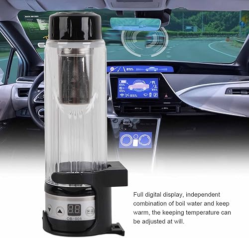 Miniatura 6 de Hervidor eléctrico para automóvil, 12 V24 V, 95 W, 14.2 fl oz, hervidor eléctrico de viaje, taza de té de viaje, botella de taza de calentamiento de