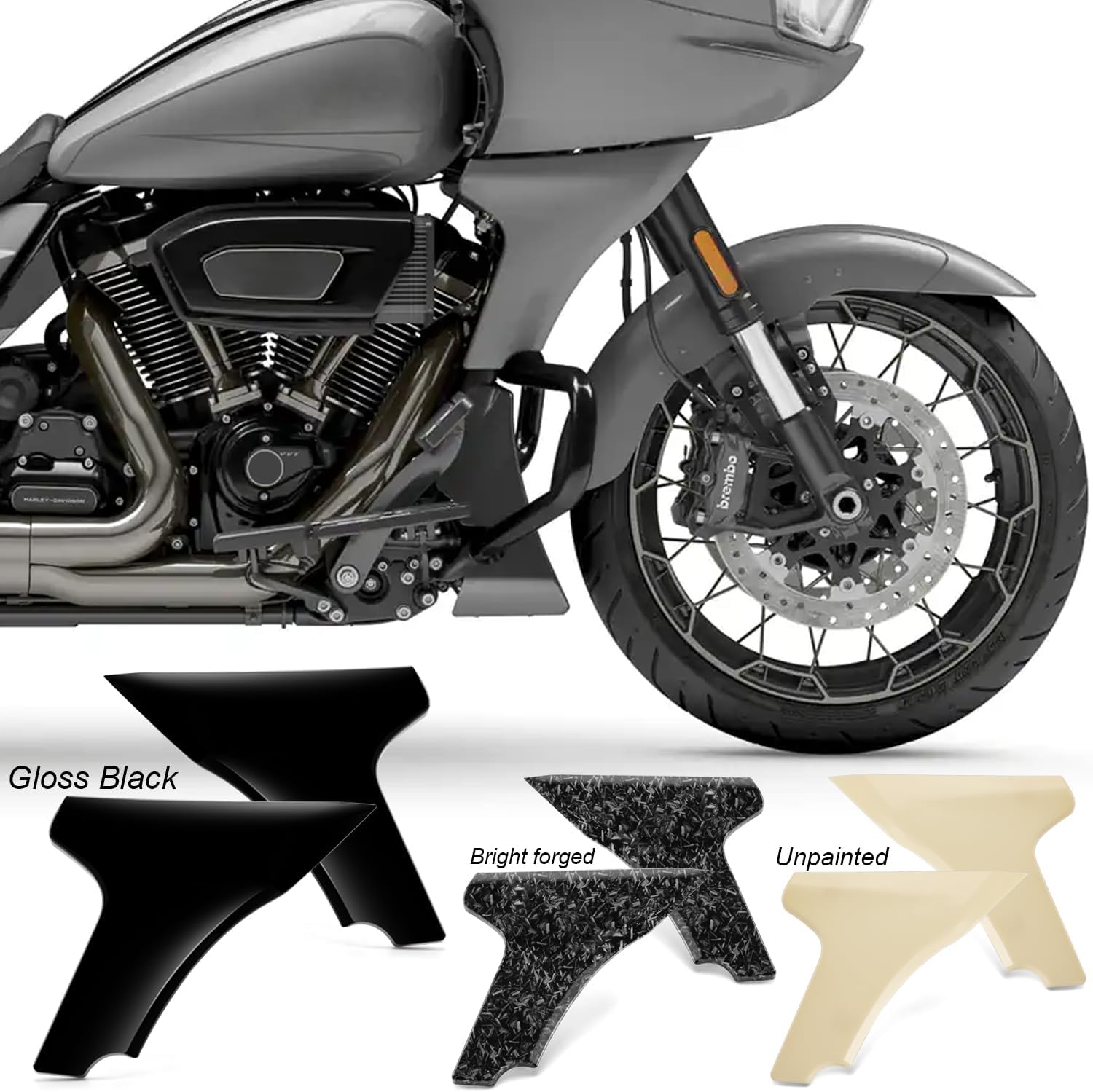 Side Fairing Panel kit Lower Fairing Spoiler Cover Accessories Compatible with Harley Touring Road Glide 2024-up,CVO Road Glide 2023-up,CVO Road Glide ST 2024-up (Gloss Black)