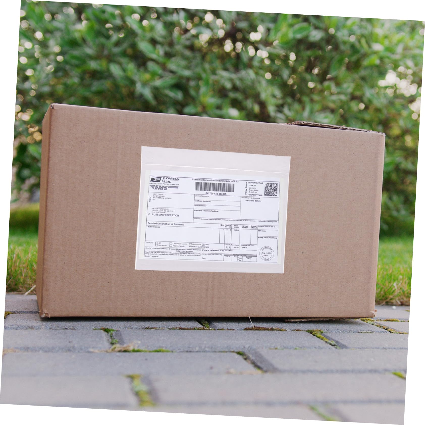 SEWACC 1set Invoice Bag Adhesive Packing List Pouch Packing List Pouches Transparent List Bags Envelopes Holder Mirror Vinyl Packing List Bag Cover Package Bags Folders Packaging 100pcs