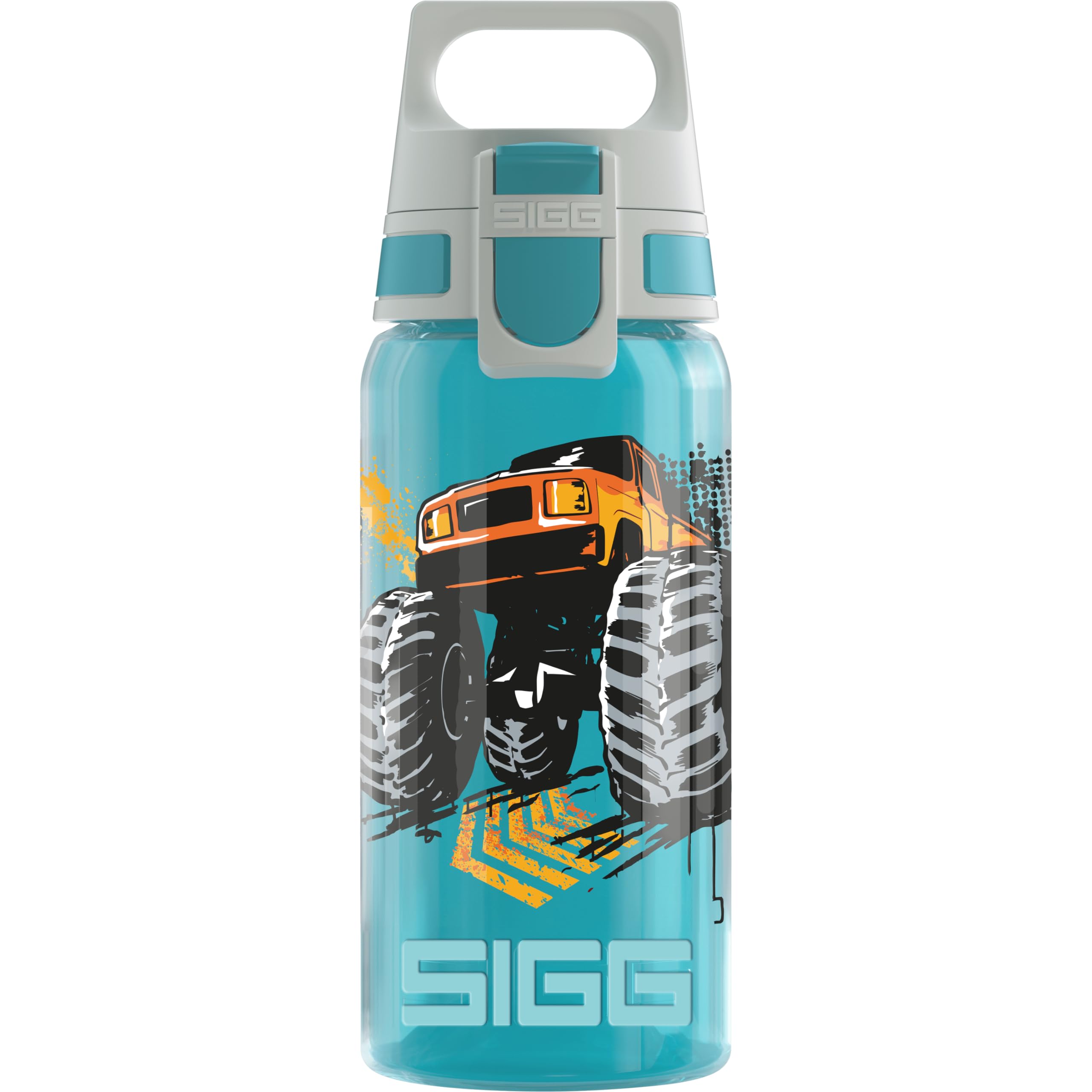 Sigg, Sports Water Bottle For Kids, Viva One Monstertuck, Suitable For Carbonated Drinks, Leakproof, Dishwasher Safe