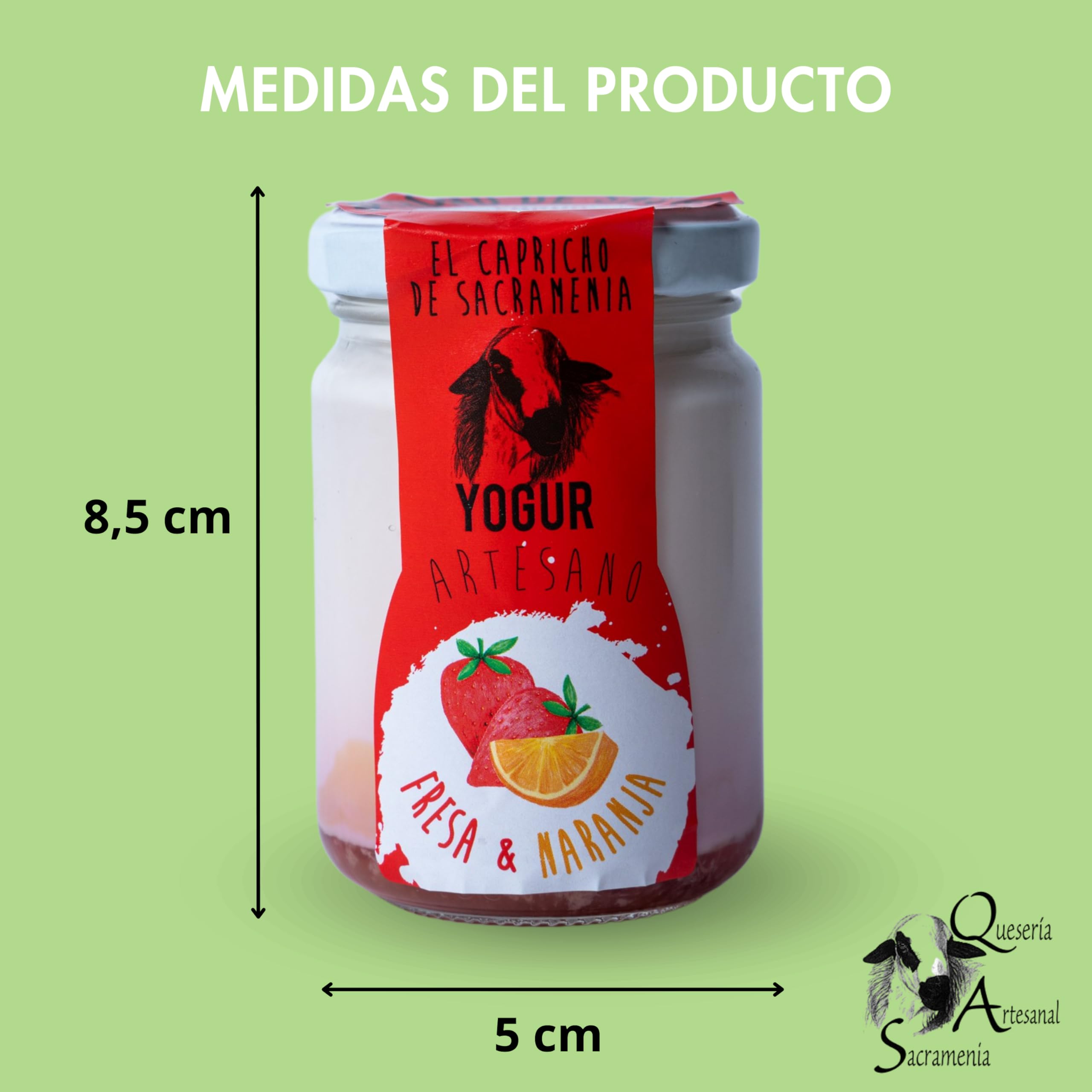 El Capricho de Sacramenia | Pack Fresa naranja | 20 Yogur Artesano Leche Oveja preparado natural Fresa naranja | Cremoso, Natural y Saludable | Preparado Gourmet | Sin Gluten | Sabor Único y Original