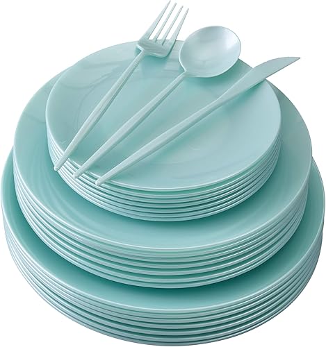 Platos Silver Spoons Party desechables, para ensalada y postre