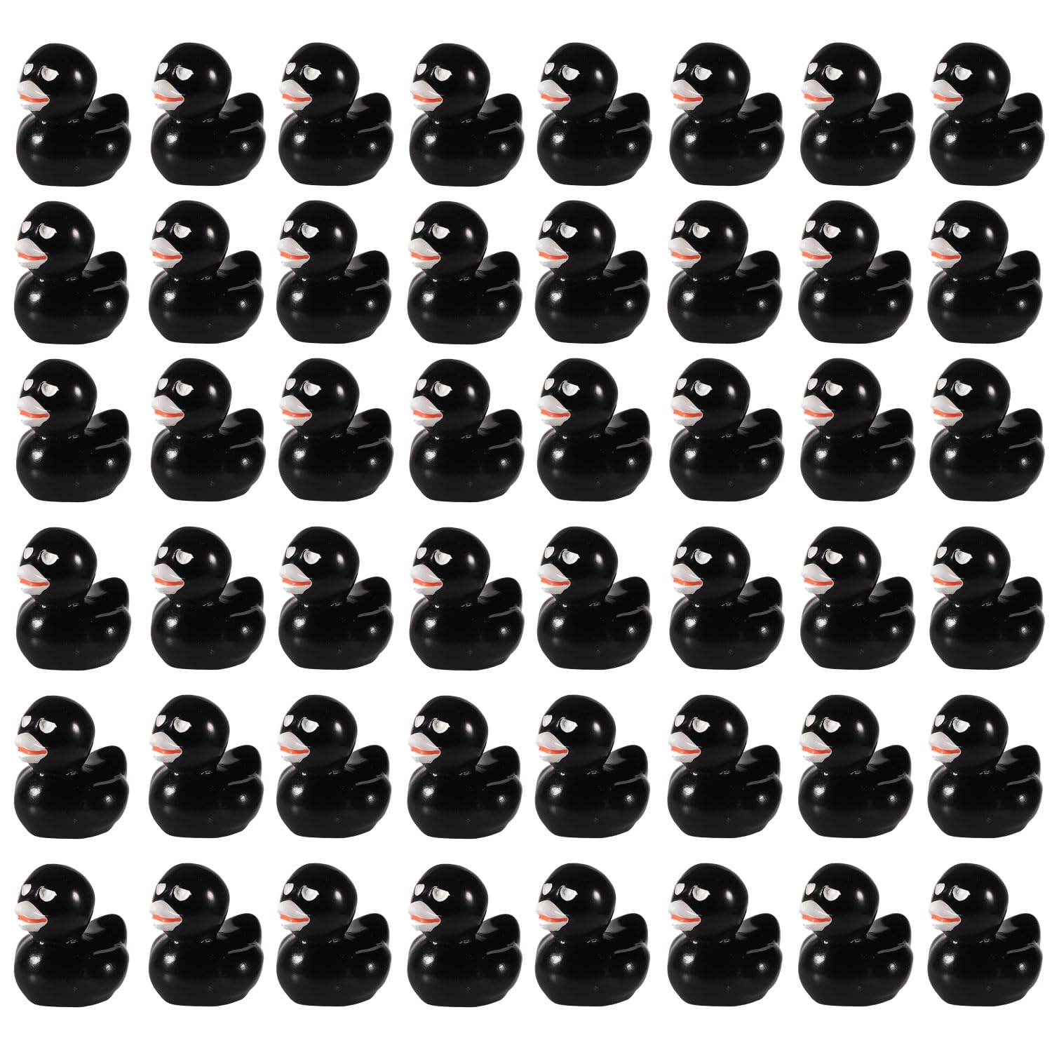 lasuroa 50pcs Halloween Skeleton Ducks, Halloween Mini Resin Ducks Dark Funny Miniature Tiny Black Ducks for Halloween Party Favors Garden Micro Landscape School Crafts Decoration