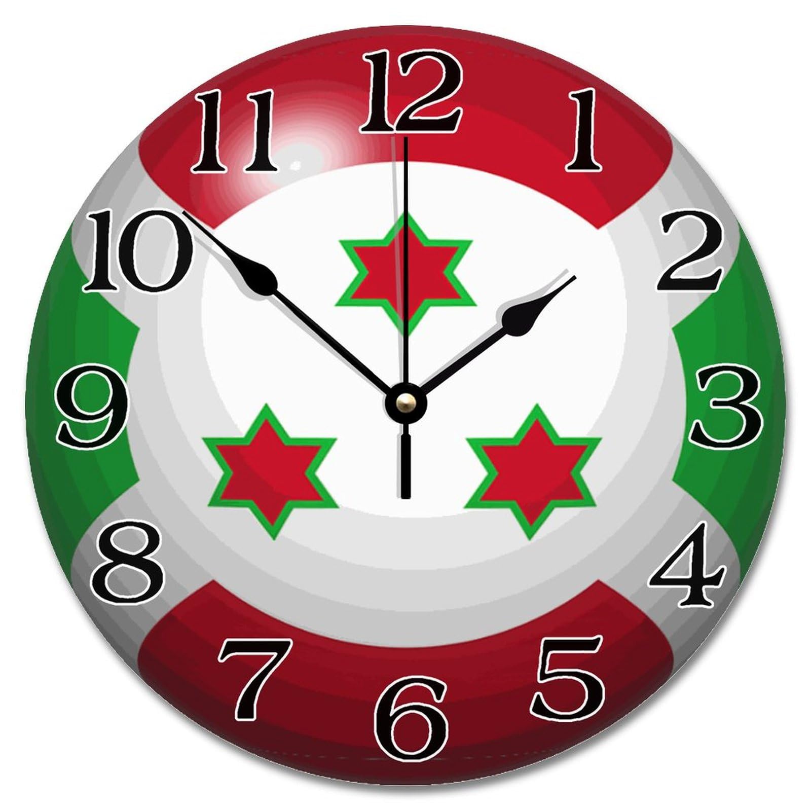 Horloge murale en bois Burundi cadeau souvenir voyage déco 3D originale