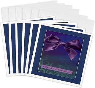 Greeting Cards - Maid of Honor Request, Vines and Bow, Purple and Aqua - 6 Pack - Wedding Attendant and Bridal Party Design