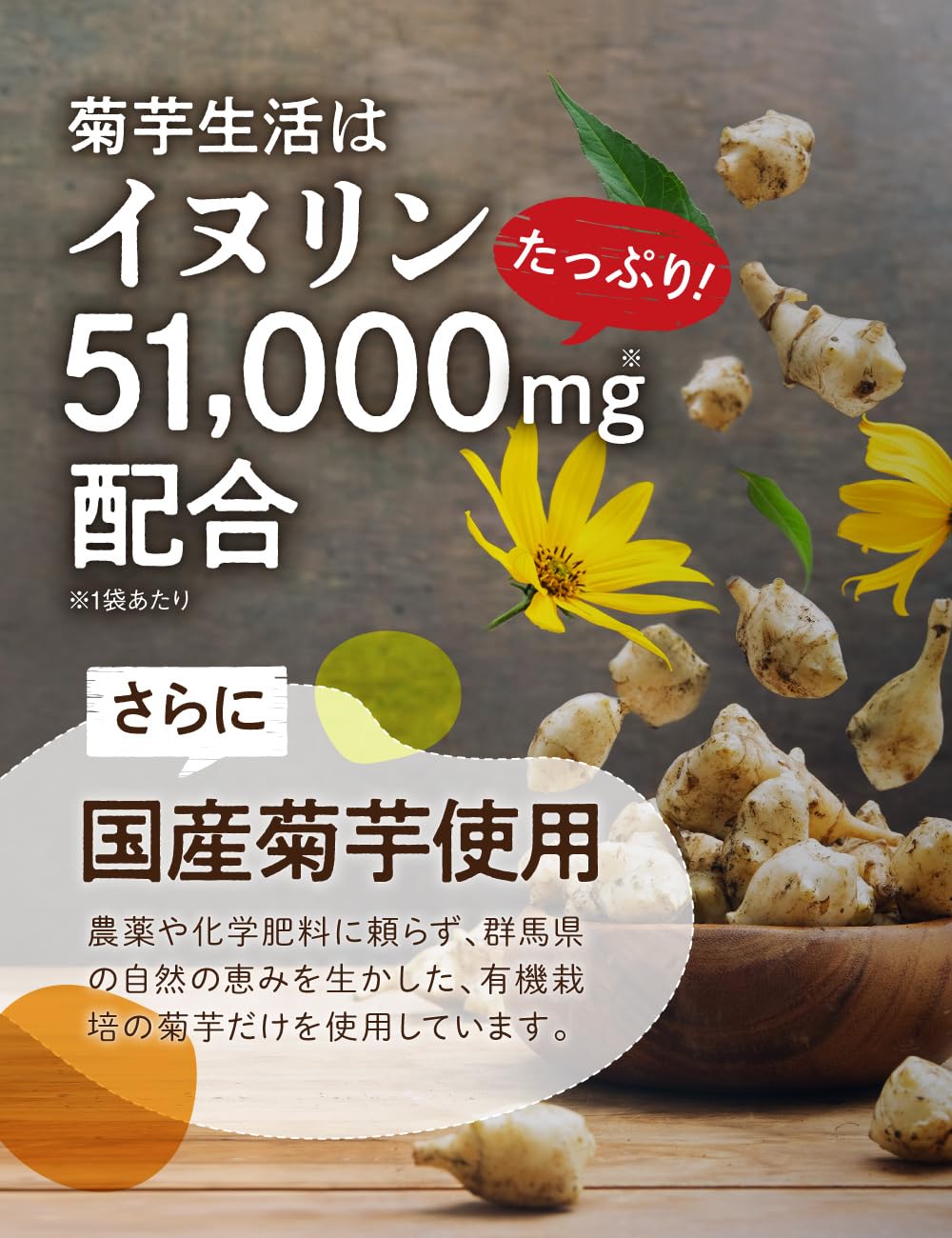 Amazon | 【2袋セット】菊芋生活 国産 菊芋サプリメント イヌリン 食物