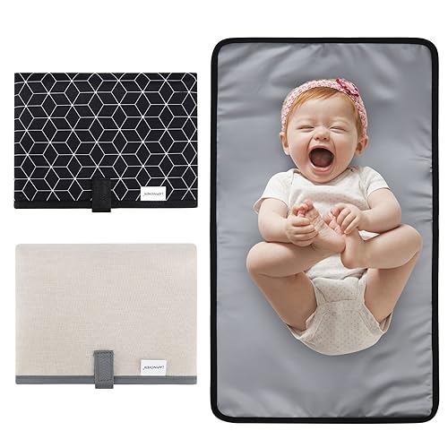 Cambiador de pañales para bebé cambiador portátil para recién nacidos y niños impermeable cambiador de bebé ligero y compacto cubo negro beige