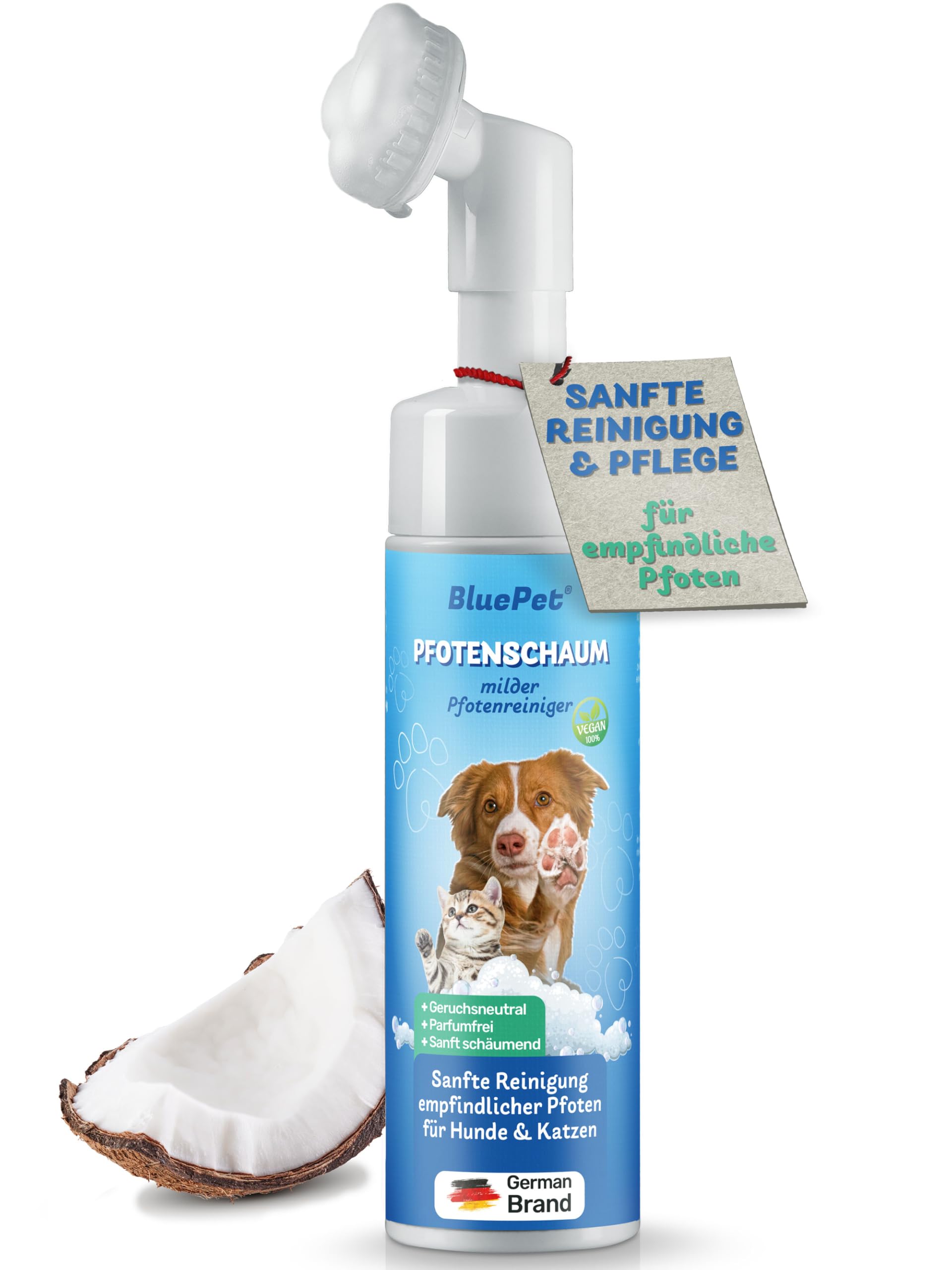 BluePet Pianka do łap, 200 ml, środek do czyszczenia łap psów i kotów, środek do czyszczenia łap dla dużych i małych łap, do czyszczenia łap, czyści i pielęgnuje, PawCleaner, mycie łap