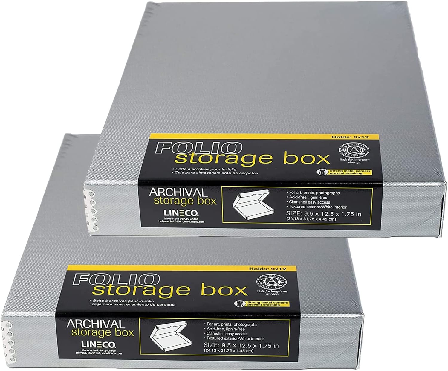 Lineco, 9x12 Metallic Silver Clamshell Archival Folio