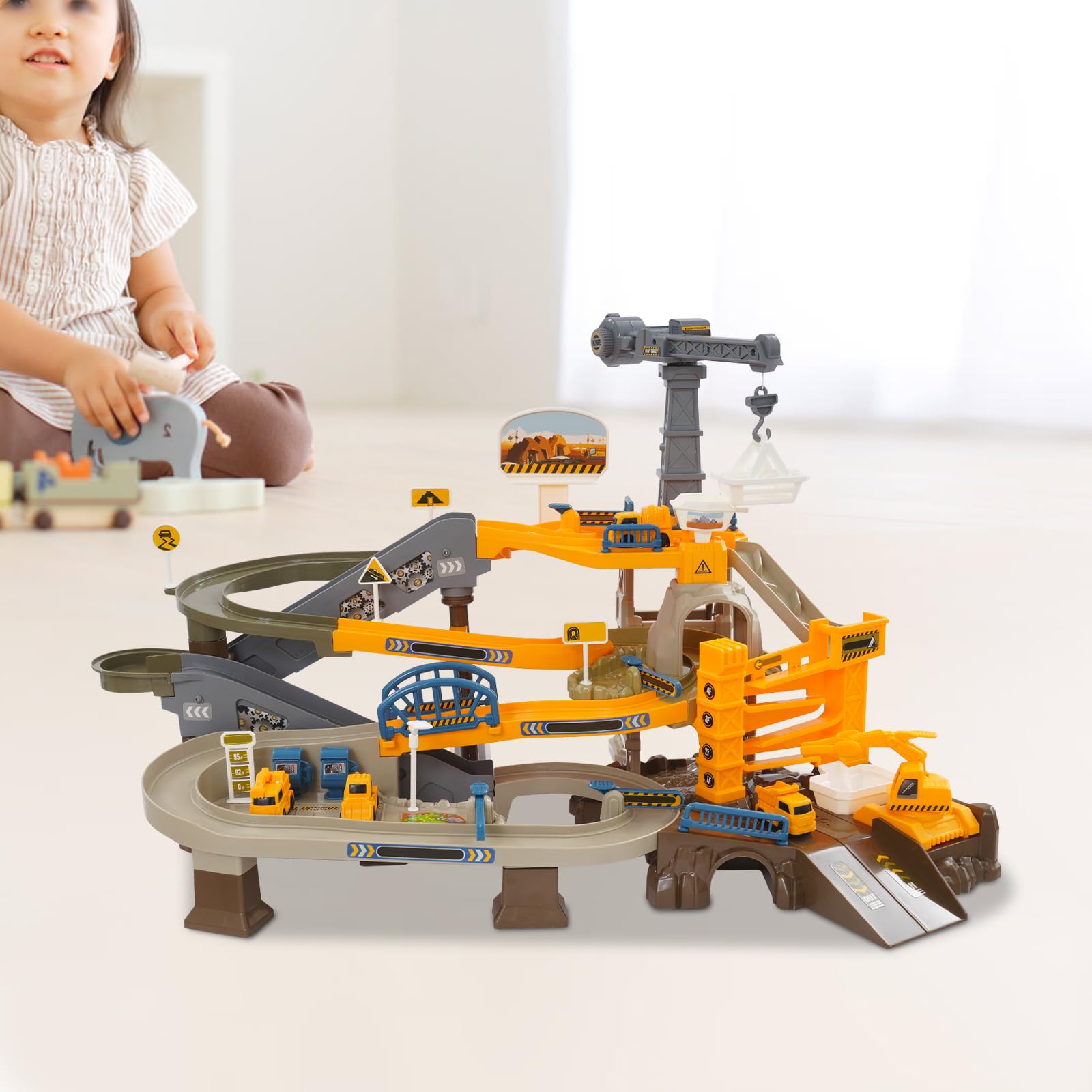 Pista eléctrica y coche de juguete para niños | Juego de tren RC con trenes y rieles | Juguetes para niños y niñas a partir de 3 años