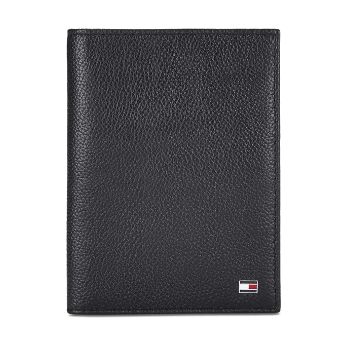 Tommy Hilfiger Aden Leather Passport Holder Wallet for Men Black, 7