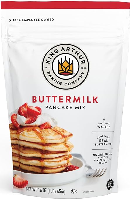 King Arthur Buttermilk Pancake Mix Just Add Water, Sourced Non-GMO,