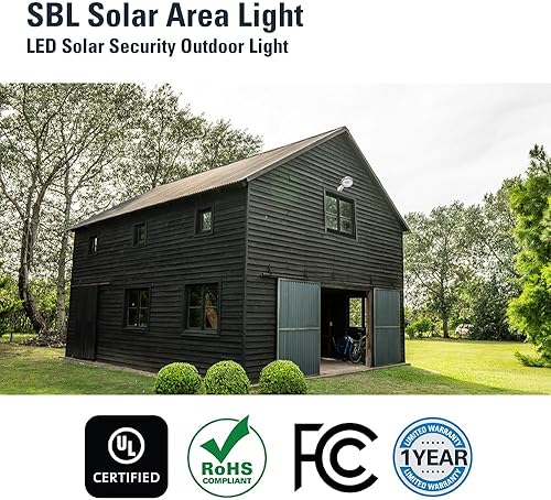 Miniatura 10 de HALO Luz de área de seguridad LED para exteriores con energía solar de 1000 lúmenes activada por movimiento