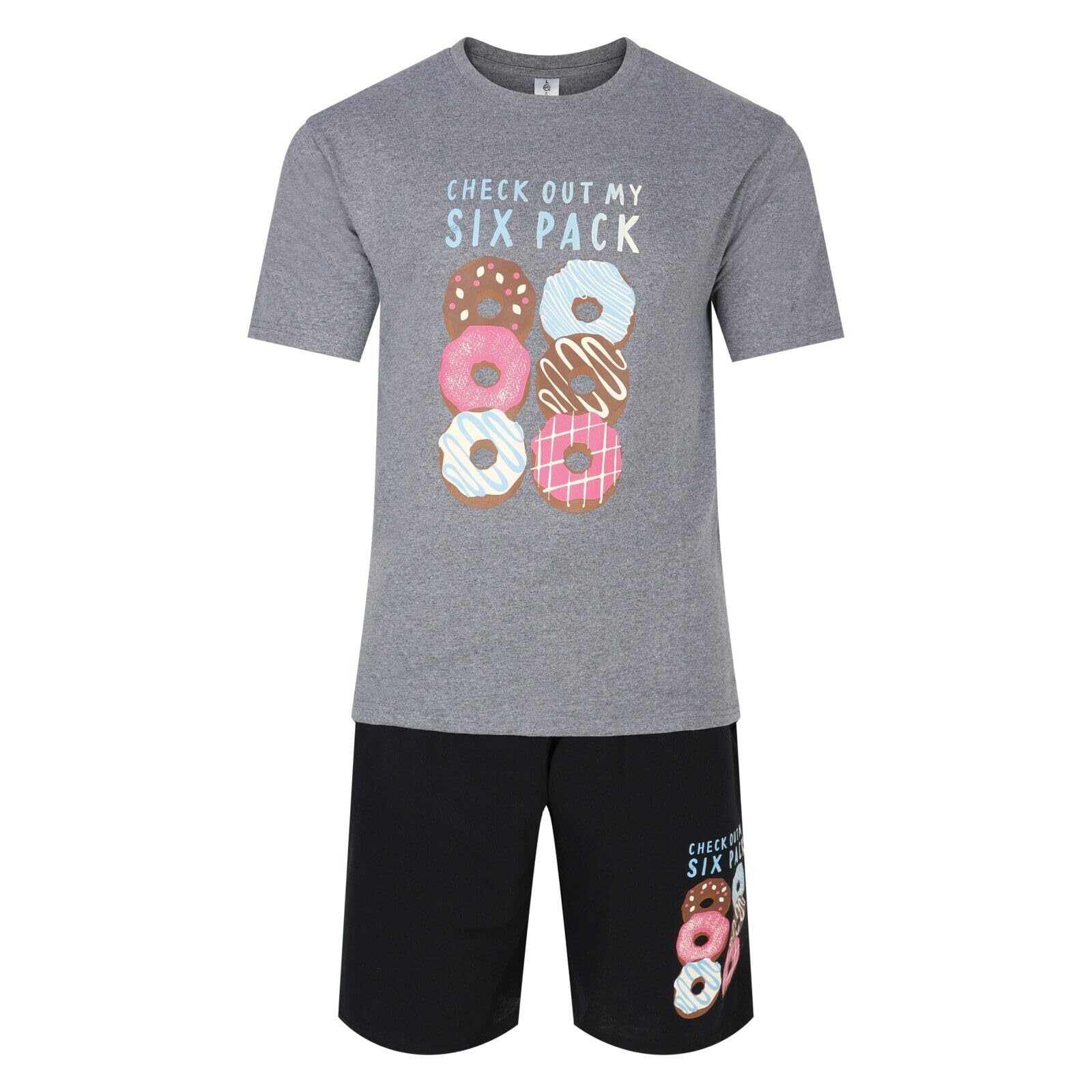 Mens Short Pyjamas Beer Pizza Donuts PJ Sets Night Sleep Lounge Wear L XL XXL(MNV 4-2XL)