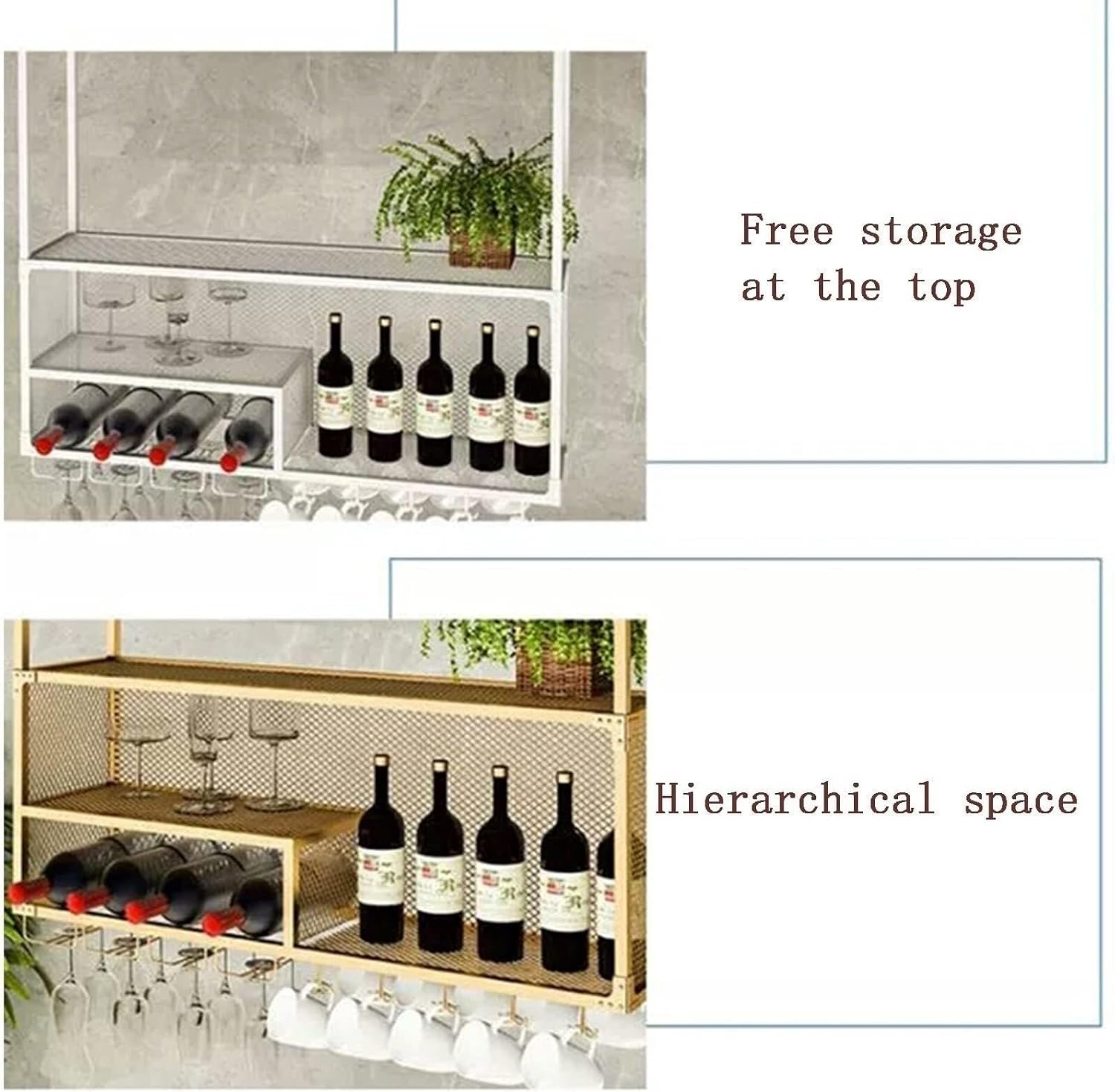 Ceiling Mounted Metal Hanging Rack, Industrial Floating Shelf with Mug & Bottle Slots, Storage for Bar, Kitchen & Restaurant(Black,80 * 30 * 105cm)