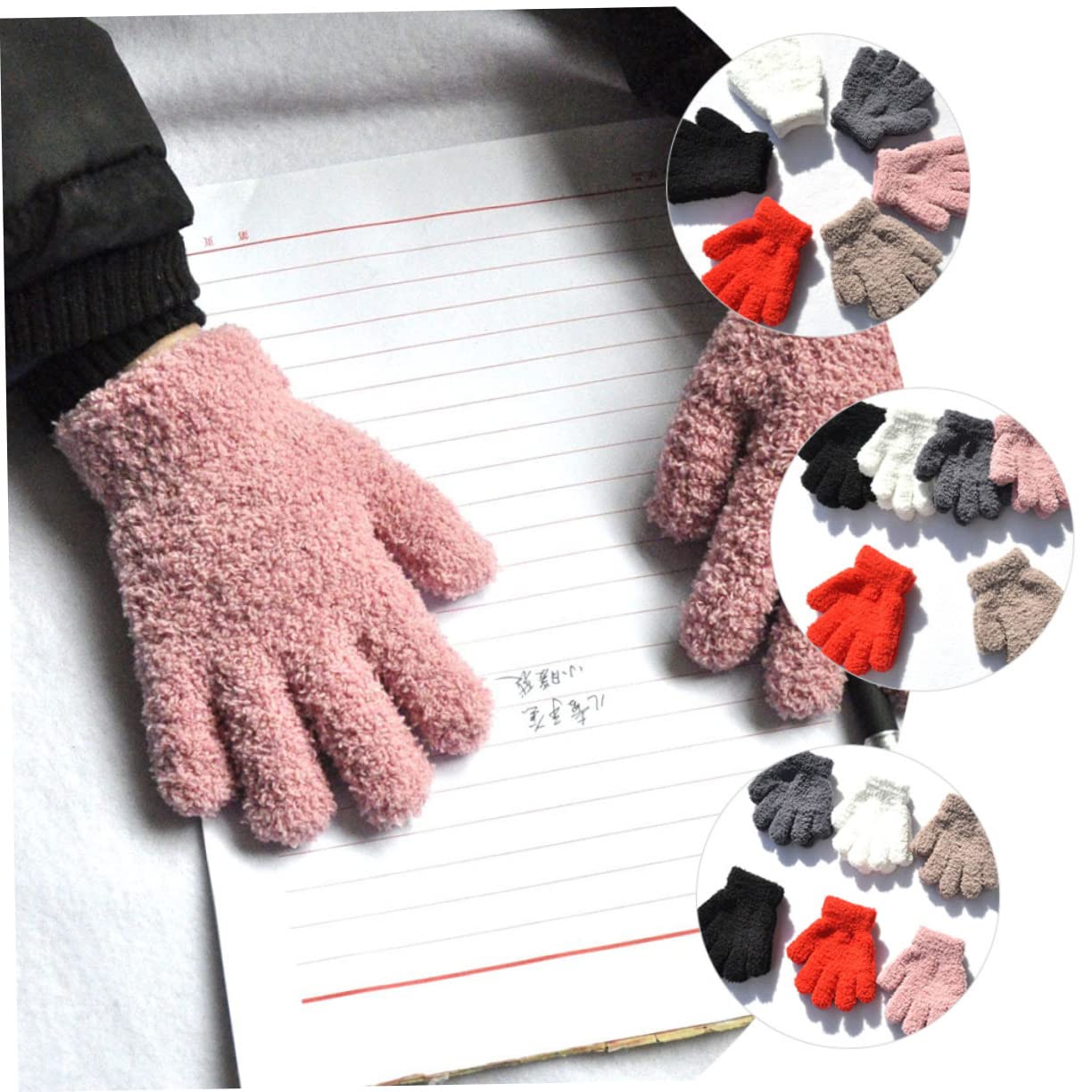 BESTYASH Guantes Anticongelante Para Exterior Frío Guantes De Lana Guantes Calefactables De Invierno Guantes De Limpieza Guantes Sin Dedos Tela Tejida
