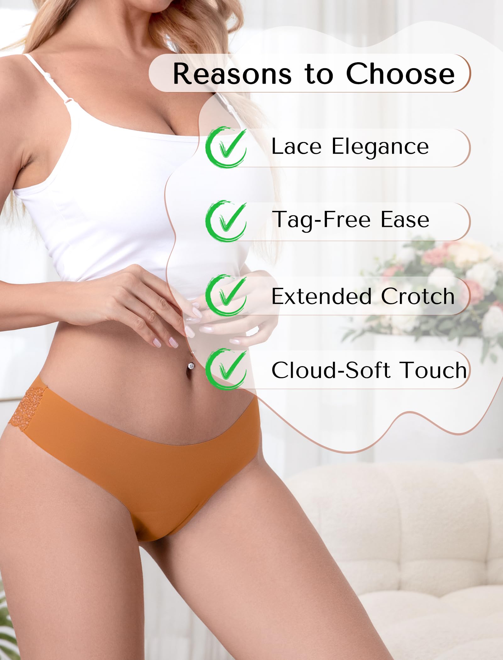 Voenxe Majtki Damskie Damska,Bikini Underwear Women Koronkowe Soft,Wielopak | 5 Pack Women Hipster Panties,OddychająCe MięKka,Kobiet RozciąGliwych Wygodne Damskiej