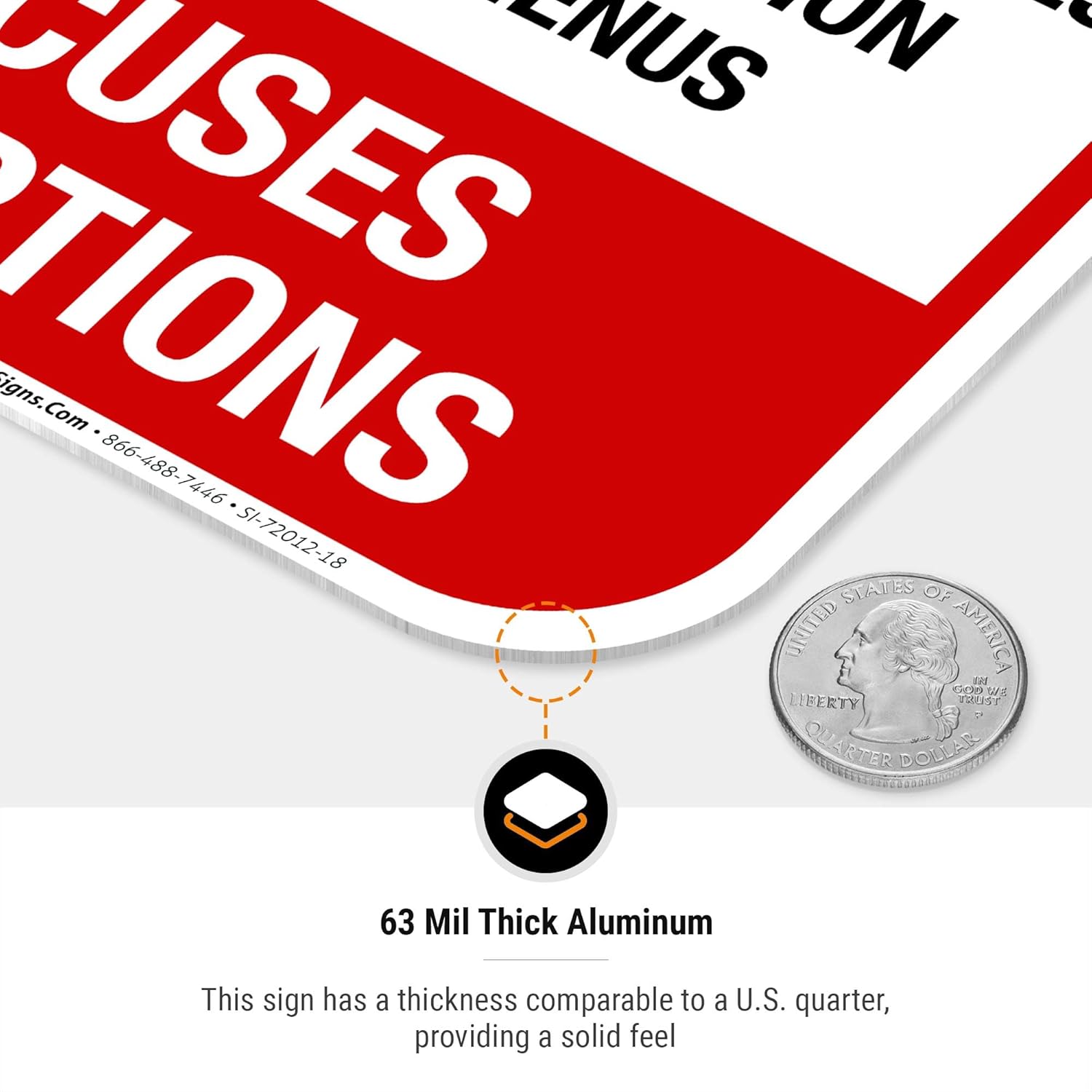 Absolutely No Soliciting Do Not Ring Bell Or Knock, No Exceptions Sign, 12x18 Inches, Rust Free .063 Aluminum, Fade Resistant, Made in USA