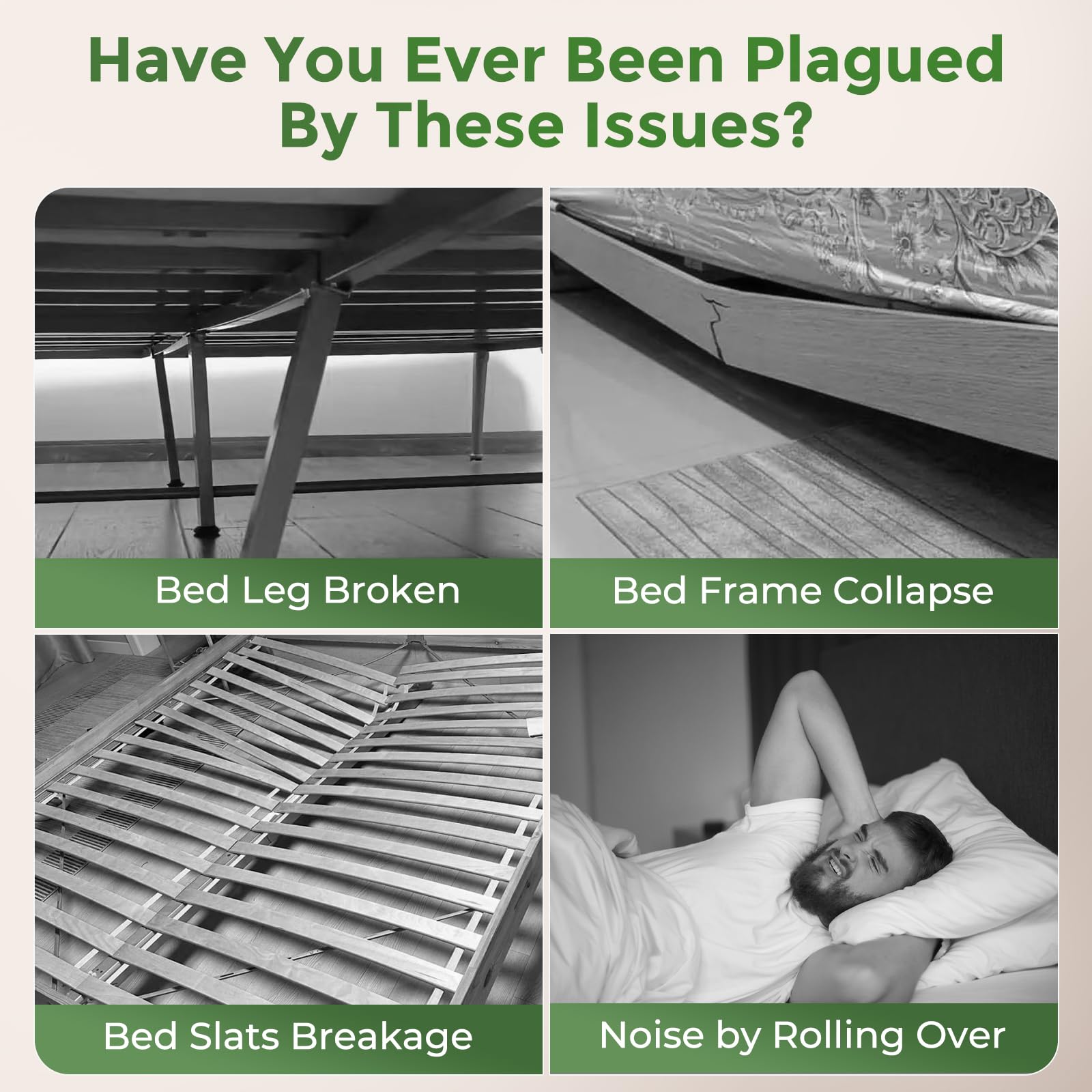 Upgraded Adjustable Bed Support Legs, 6