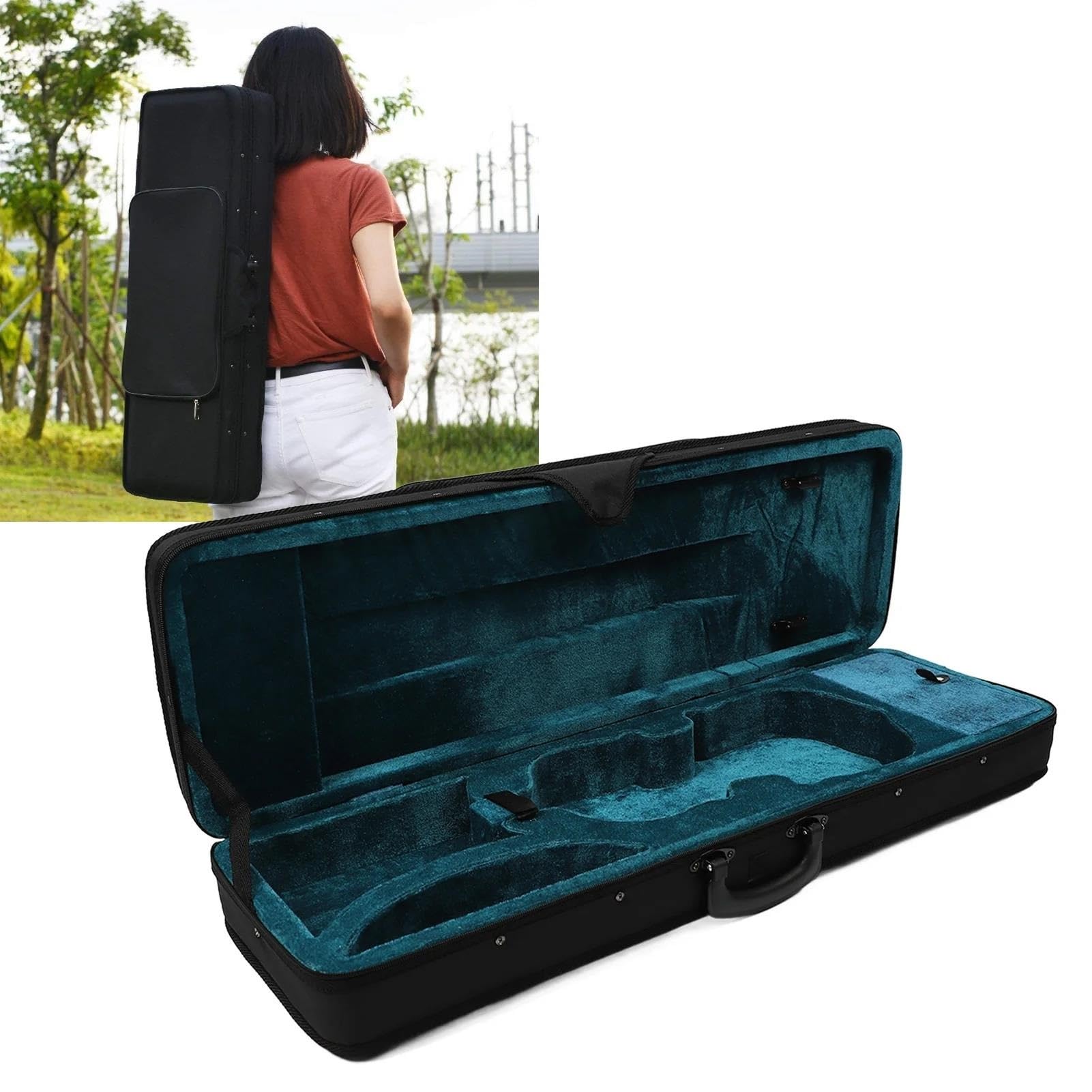 Estuche Rígido Para Violín 4/4, Caja De Violín Ligera De Espuma De Tela Oxford Rectangular Para Suministros De Violín Violinista Estuche para violín