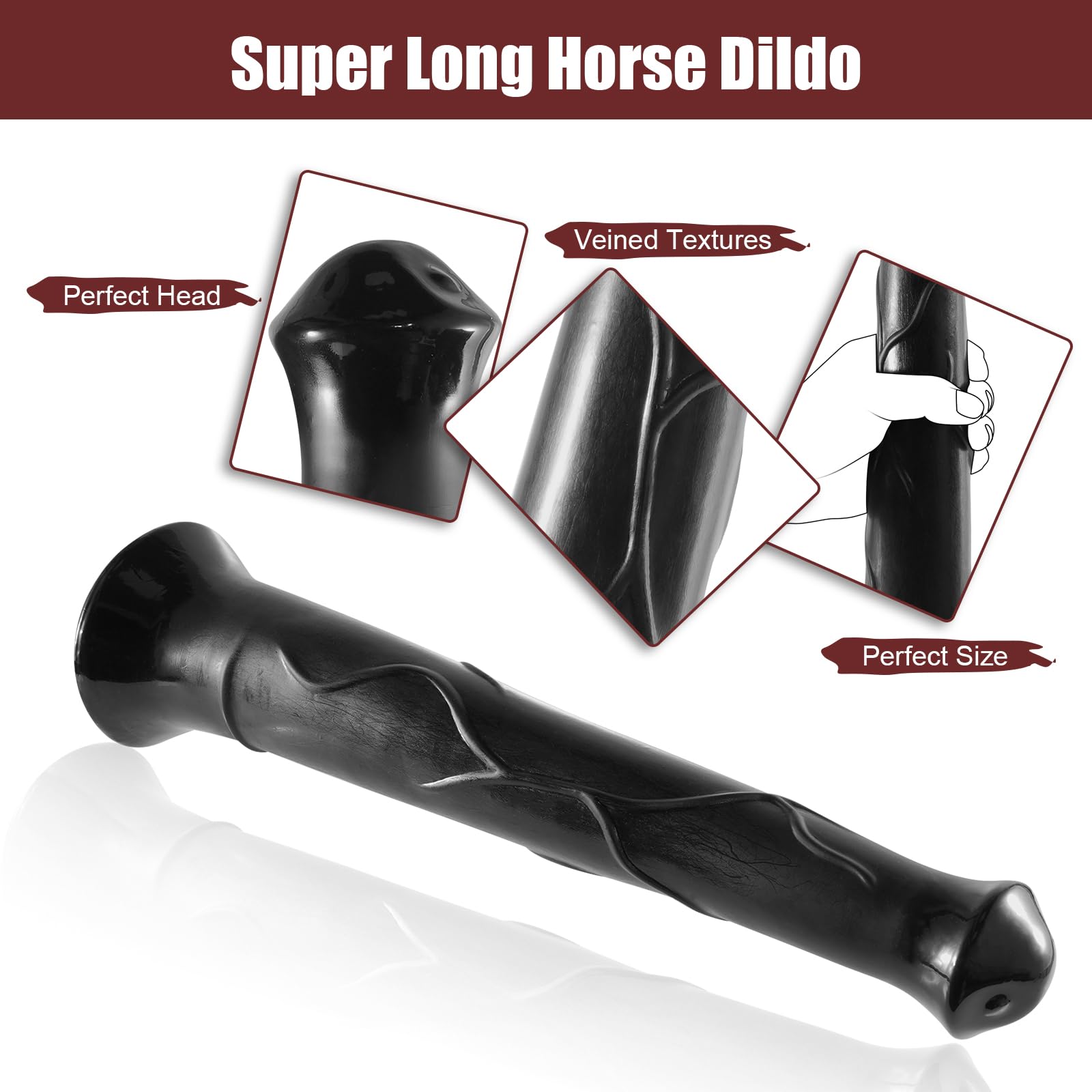 Consolador realista de caballo, súper largo de 15.75 pulgadas, enormes y gruesos, juguete sexual para punto G con bolsa de succión, juguete para adultos para mujeres y hombres, masturbación homosexual