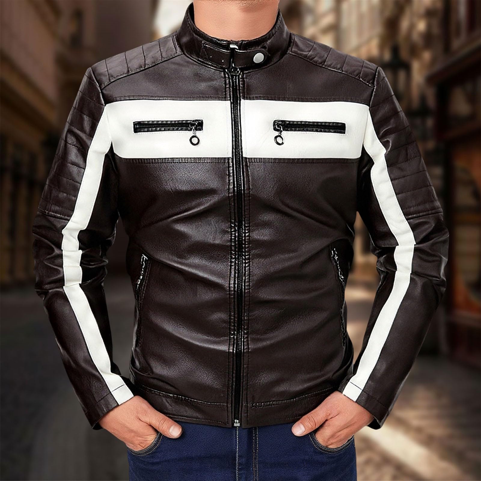 Générique Blouson Homme Hiver Pardessus Coupe Vent Des Poches Léger Veste D'automne Coupe Vent Imperméable Décontracté Jacket D'extérieur Randonnée, Déplacements Quotidiens
