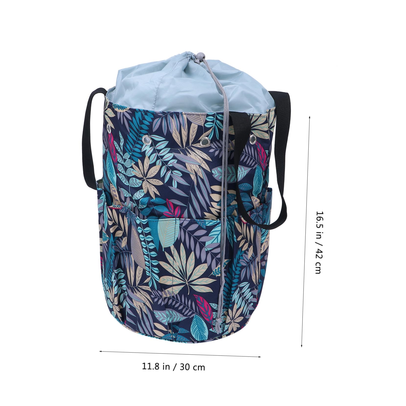 Multifunktionale Oxford Aufbewahrungstasche mit Modischem Blätterdesign Praktischer Wollgarn Organizer Tote Bag für Stricknadeln Häkelnadeln und Handarbeitszubehör