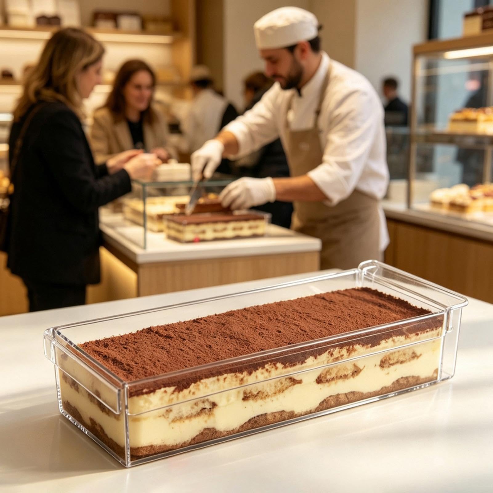 Scatola di servizio della mousse della scatola della torta di rettangolo
