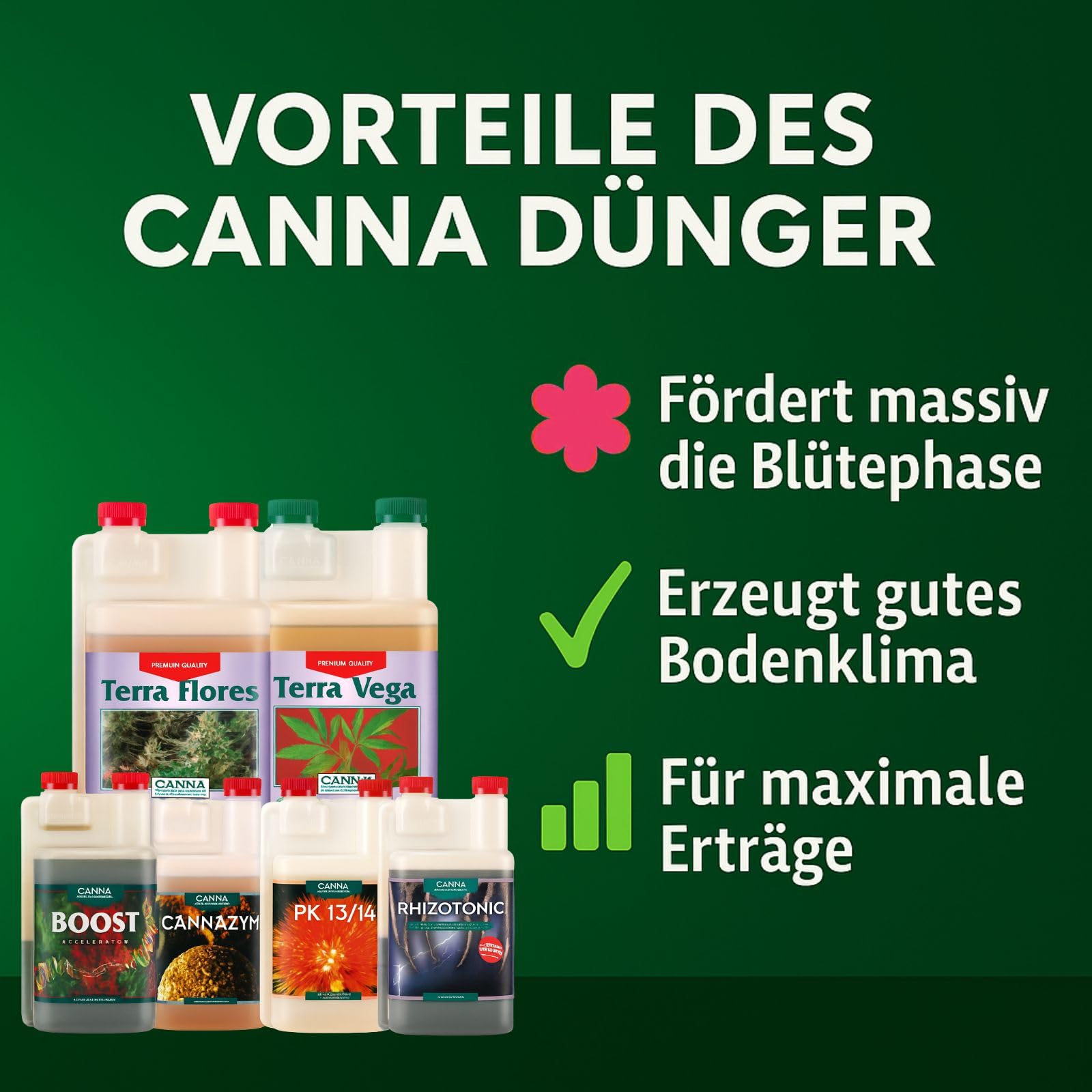 Weedness Canna Dünger Set All-Star Big - Grow Anbau Indoor & Outdoor Tomaten Naturdünger NPK Orchideen Bio Bonsai Organischer