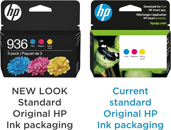 HP 936 Cyan, Magenta, Yellow Ink Cartridges (3-Pack) | Works with OfficeJet 9120, Pro 9110, 9120, 9130, Wide Format 9730 | Eligible for Instant Ink | 6C3Z3LN