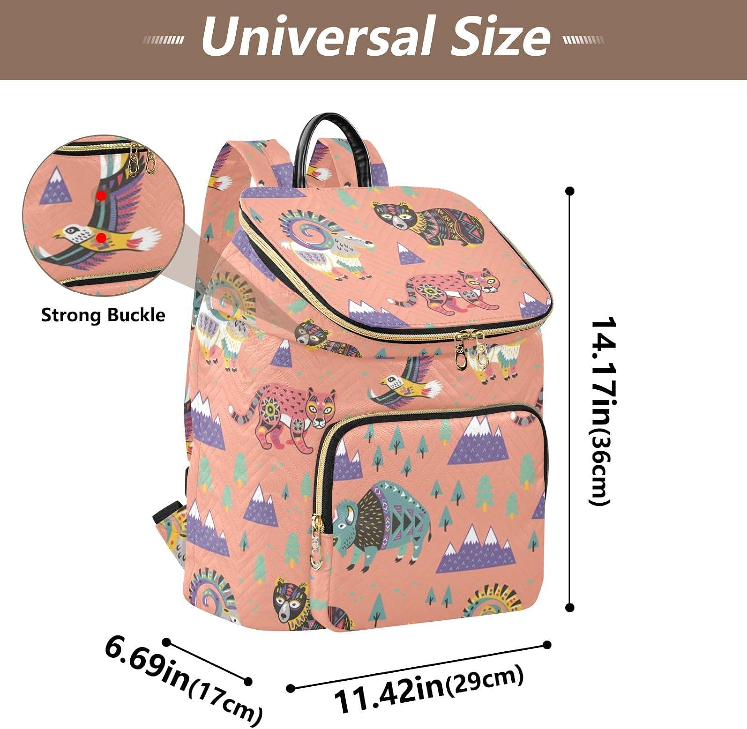 [Chovvy] リュック レディース 旅行 リュック 虎 熊柄 アニマル 羊 かわいい アニマル バックパック 大容量 15L 拡