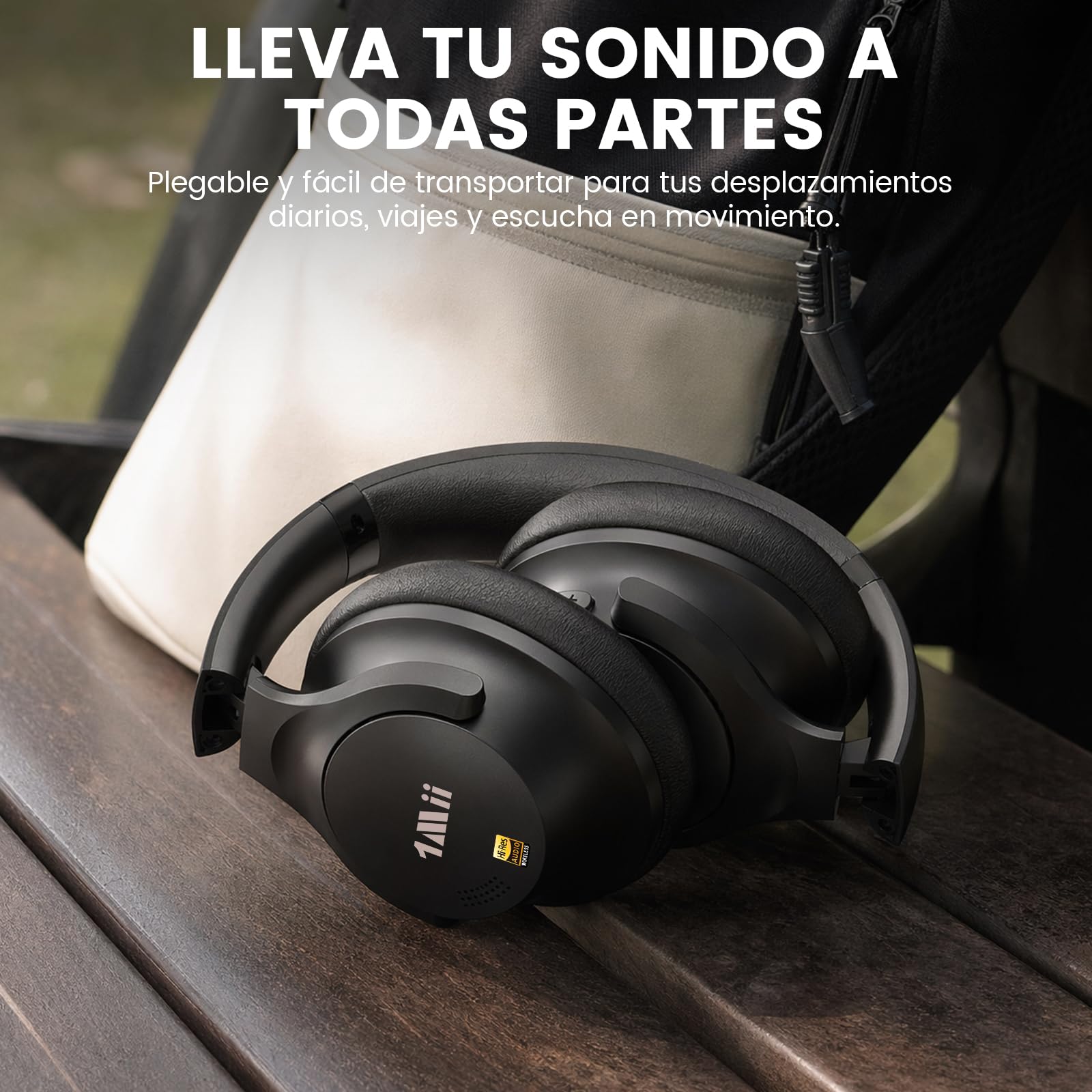 1Mii Y8+ Cascos Inalámbricos Bluetooth Cancelación Ruido Diadema, Negro | ANC Híbrida, Sonido LDAC Hi-Res con Graves Potentes, 100 h de reproducción, BT 6.0, Cómodos, EQ personalizable con App