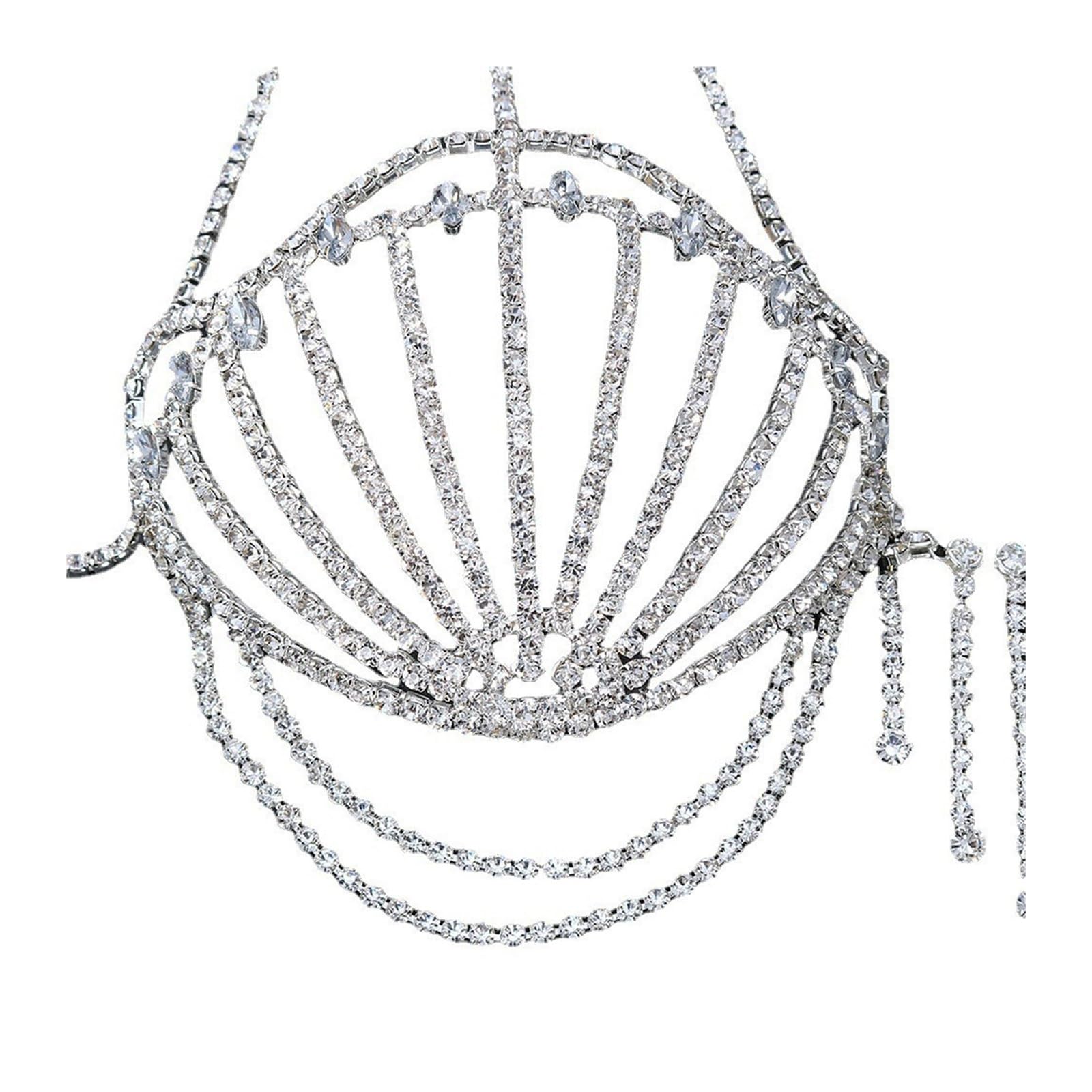 Strass Muschel Brust Kette Sexy Bikini Body Damen Mode Muschel Zubehör