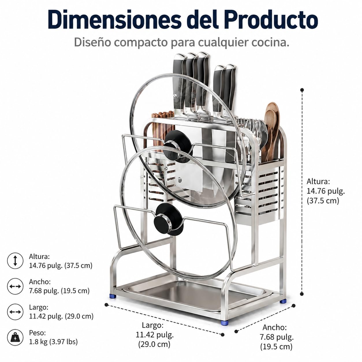 Estante Almacenamiento Cocina Metal, style to 1