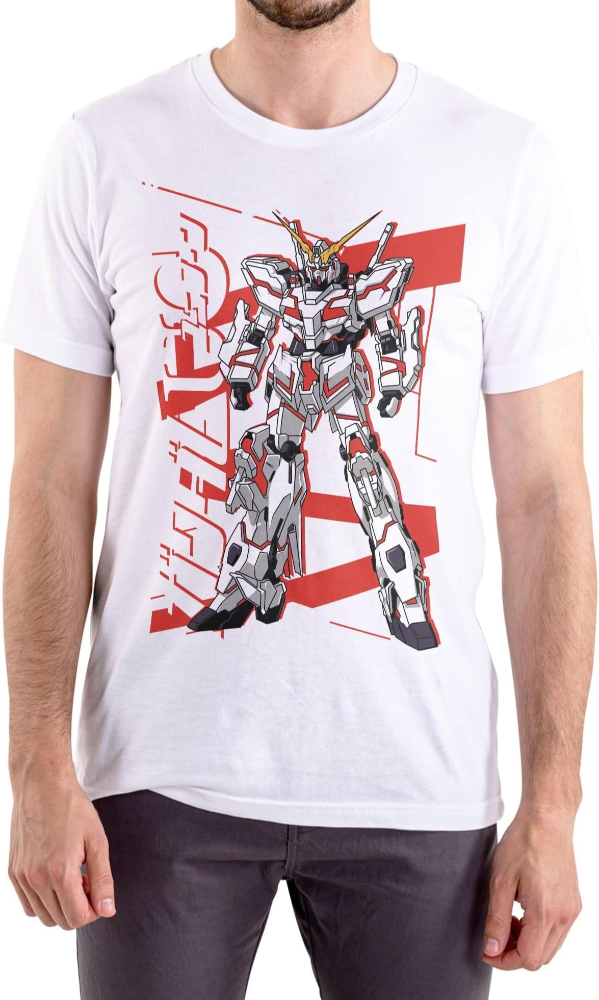 Him & Her Unisex Anime T-Shirt Gundam Unicorn Destroy Mode-II for Men and Women, Gundam Unicorn Destroy Mode-II, Printed Anime Tshirt�