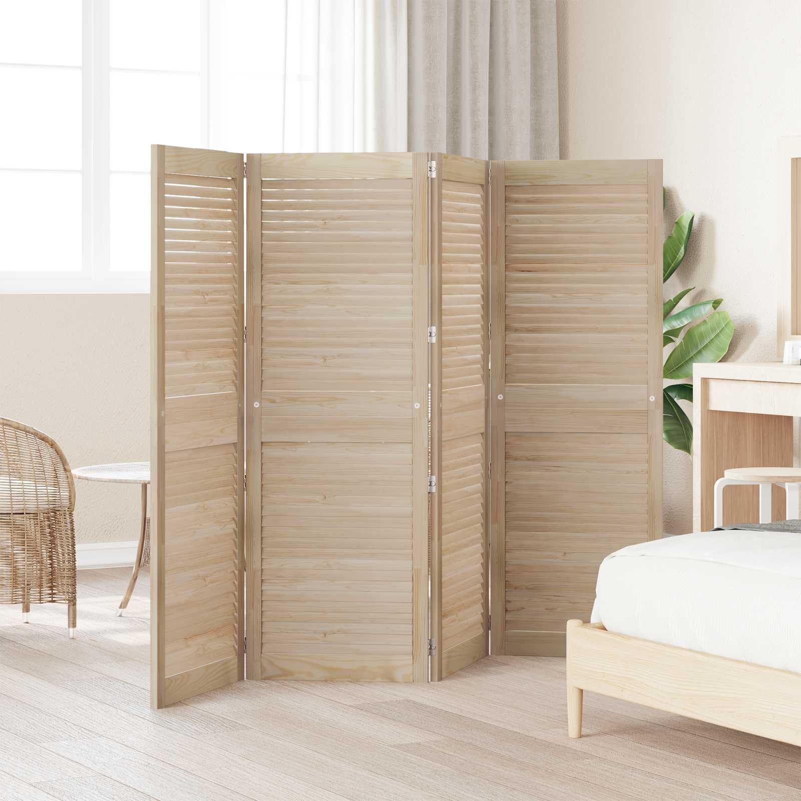 Genérico Puerta de Armario con Puerta 4 pcs Natural 140.5 x 2 x 59.5 cm,Bricolaje,Accesorios de Bricolaje,Ferretería para armarios,Puertas de armarios-3394498