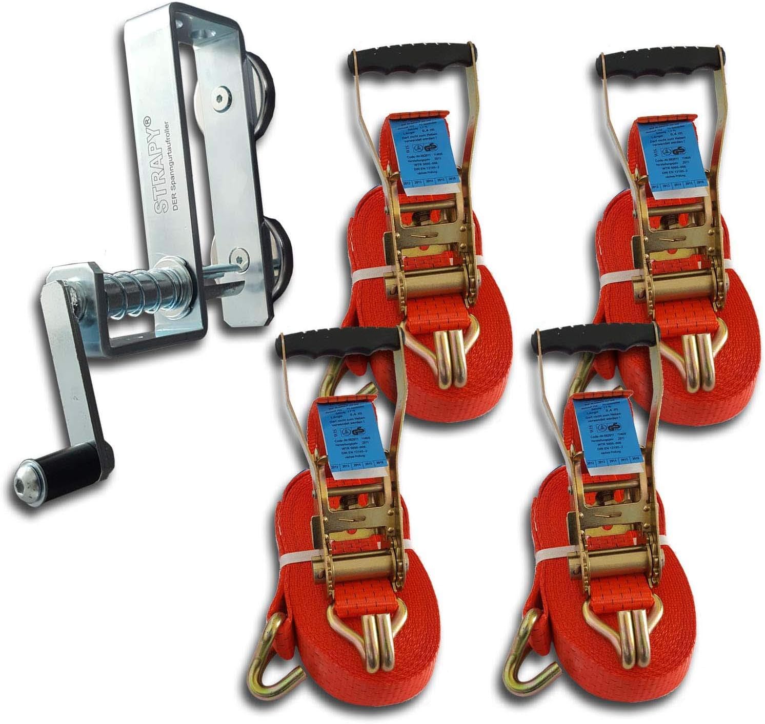 Trupa 4 x Lashing Straps 5 to 12 m + 1 x Strapy® Tie Down Strap Winder Amazon.co.uk Automotive